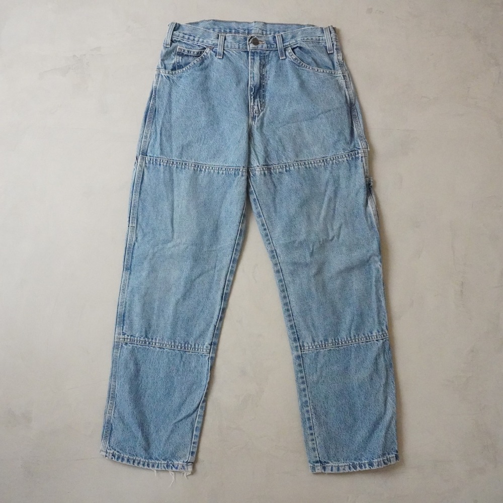 Vintage Dickies Double Knee Carpenter Jeans 32x30 Mens Light Wash Workwear